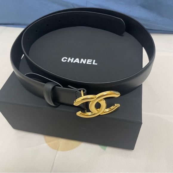 Chanel Black and Gold Women's Belt - Picture 1 of 5